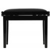Grenada BG27 piano bench, black gloss, black leather upholstery