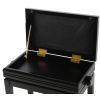 Grenada BG 5 piano bench, black gloss, black leather upholstery