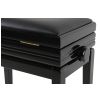 Grenada BG 5 piano bench, black gloss, black leather upholstery