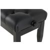 Polonez B3 piano bench Lux, black gloss, black leather upholstery, quilted