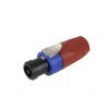 Neutrik NL4FX-2 4 pole cable connector, chuck type strain relief, red bushing